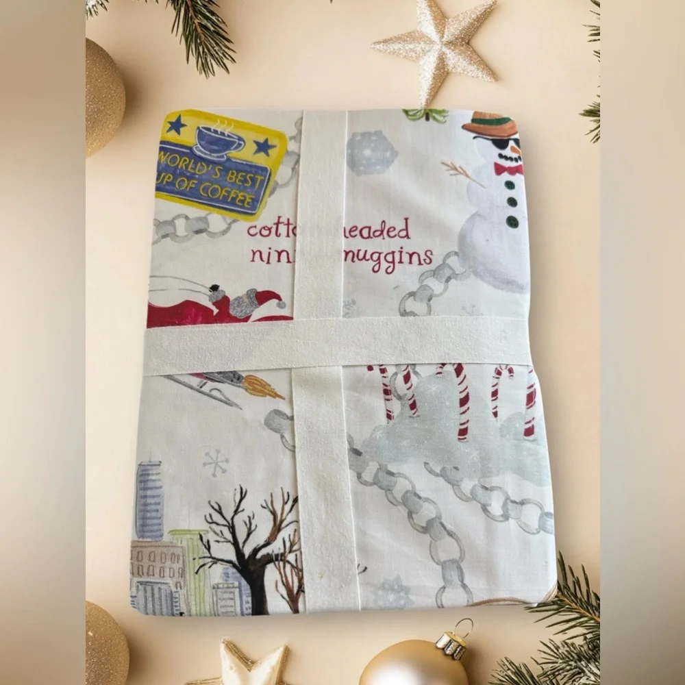 POTTERY BARN Buddy the Elf Christmas sheet set•new•king
